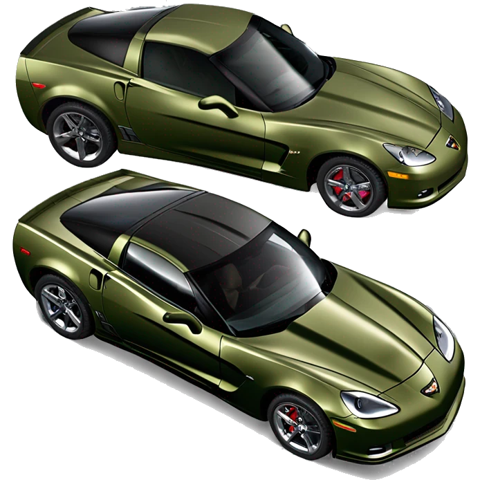 Chevrolet Corvette C6 hard top 2008 Z06 army green emoji