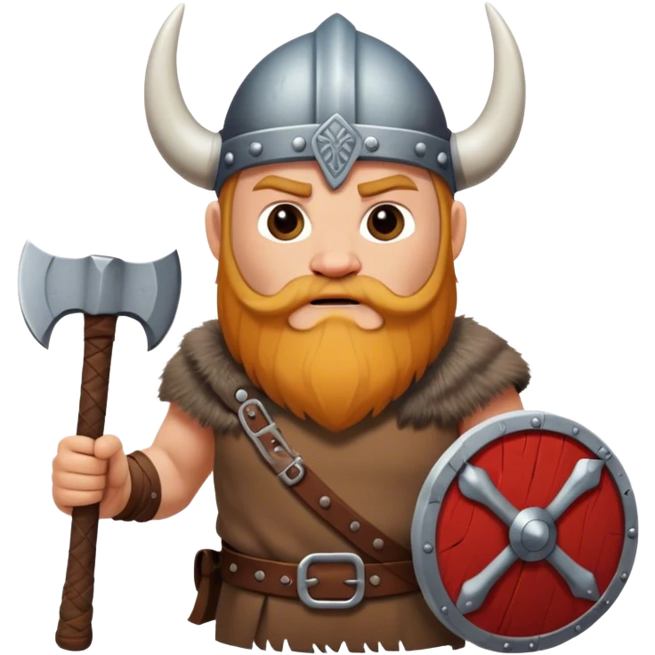 realistic Danish Viking with an ax in his hands emoji