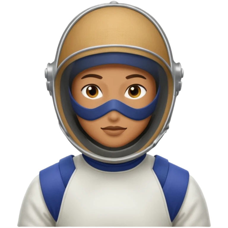 A person wearing fencing equipment with their entire body emoji