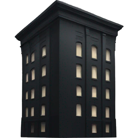 black building that looks bow emoji