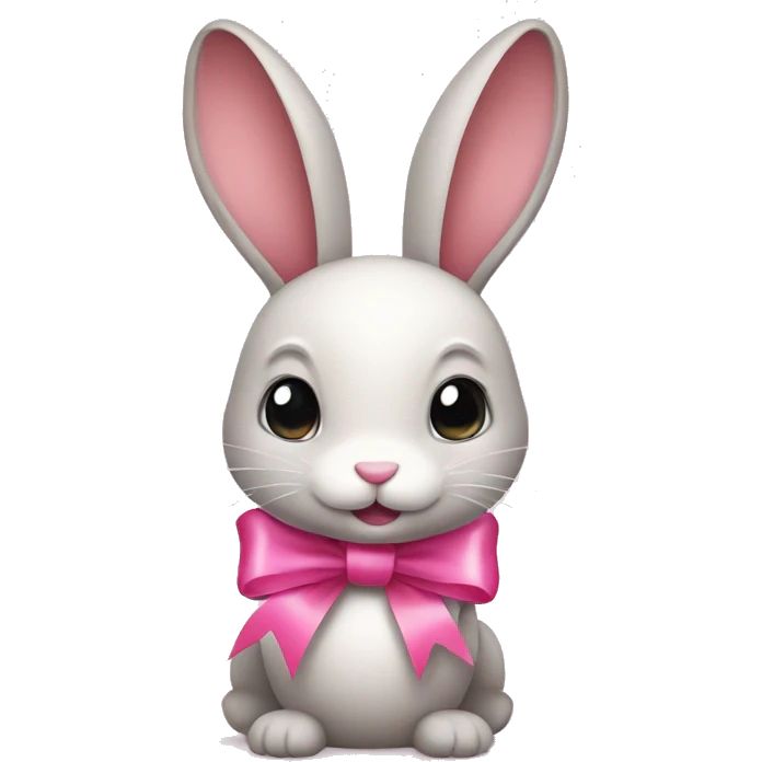 bunny wearing a pink ribbon emoji
