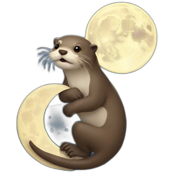 otter holding the moon emoji