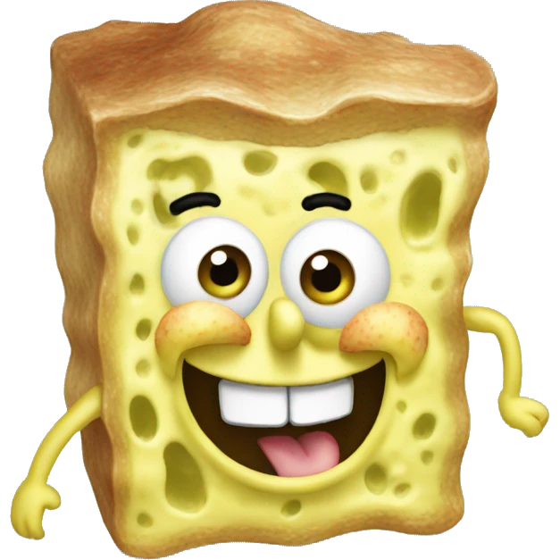 spongebob like an emoji very sharp, apple iOS style,  emoji