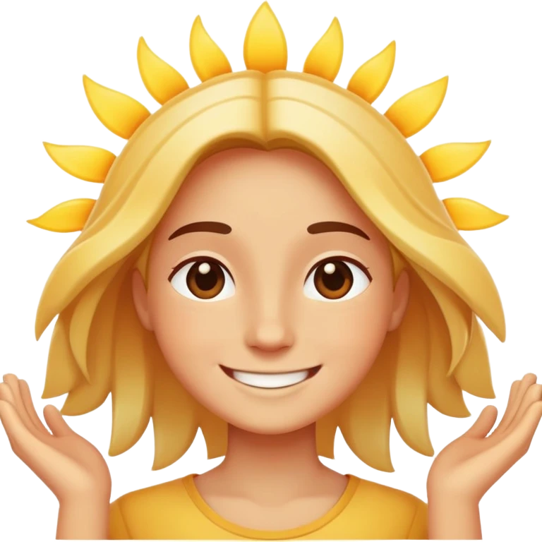 happy person with sunshine and positive vibes emoji