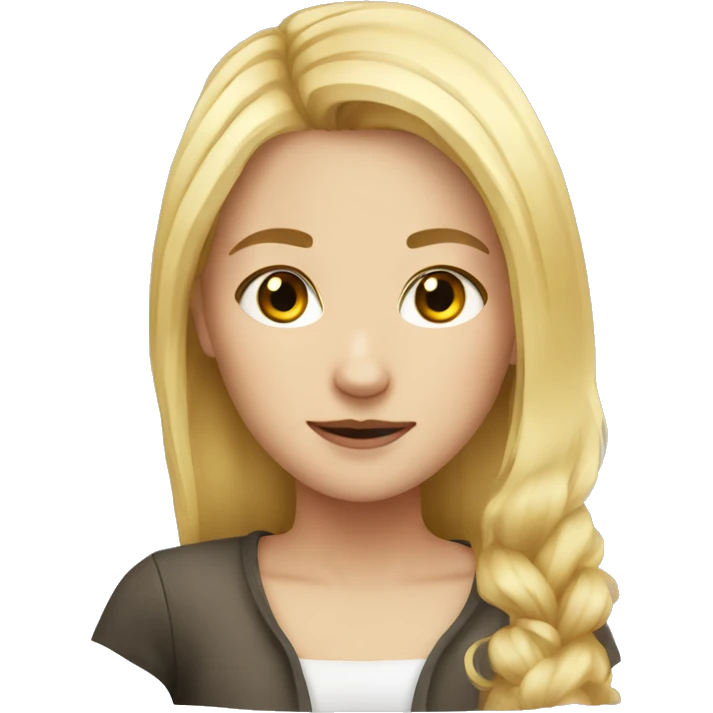 Blonde hair girl with animal emoji