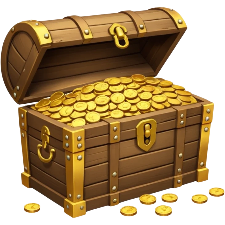 treasure chest with pirate golds in it emoji