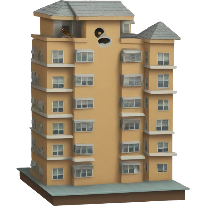 Apartment building shaped birdhouse for birds emoji