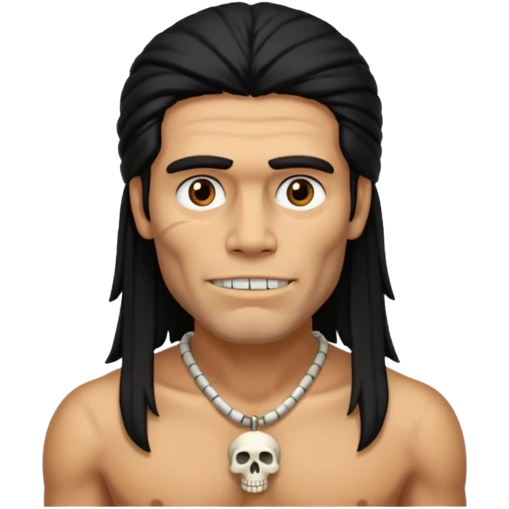 Stone age man  with skull Bone Necklace emoji