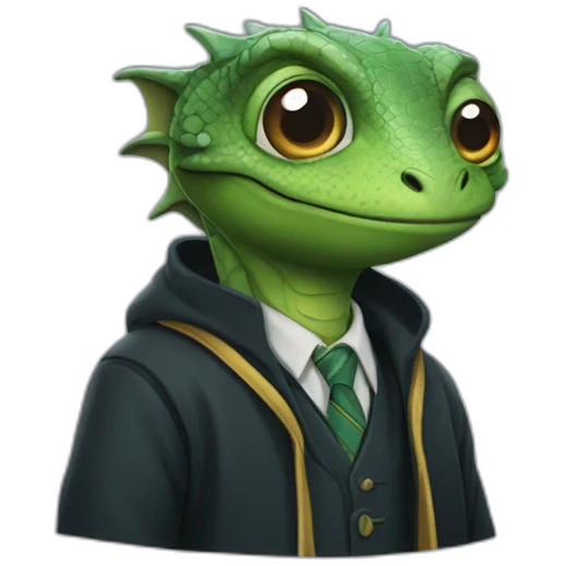 Harry Potter but he’s actually a lizard emoji