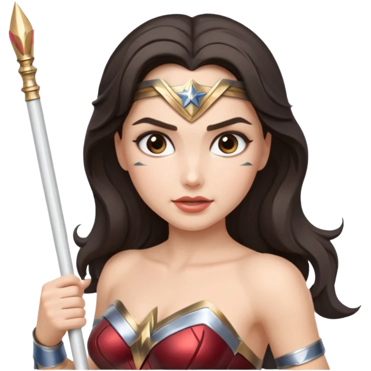 Wonder Woman holding white baton emoji