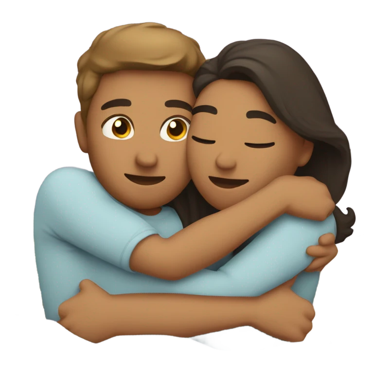 Couple cuddling in bed emoji