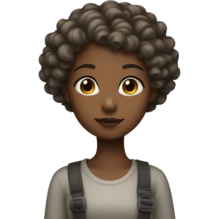 Tinted girl with short curly hair emoji