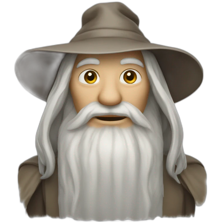 Chat sibérien avec le chapeau de gandalf emoji