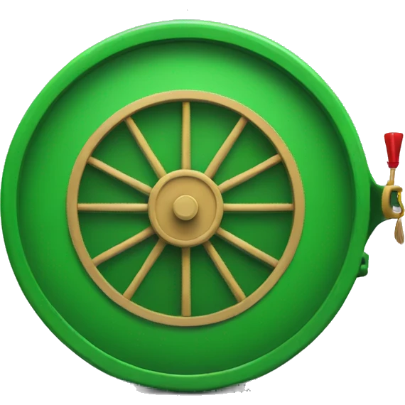 lucky wheel with green barrel emoji