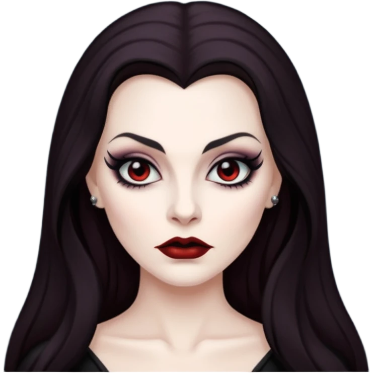 Vampira with long dark brown hair emoji