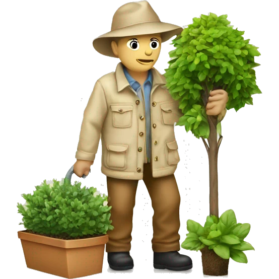 gardener beige jacket trees germany emoji