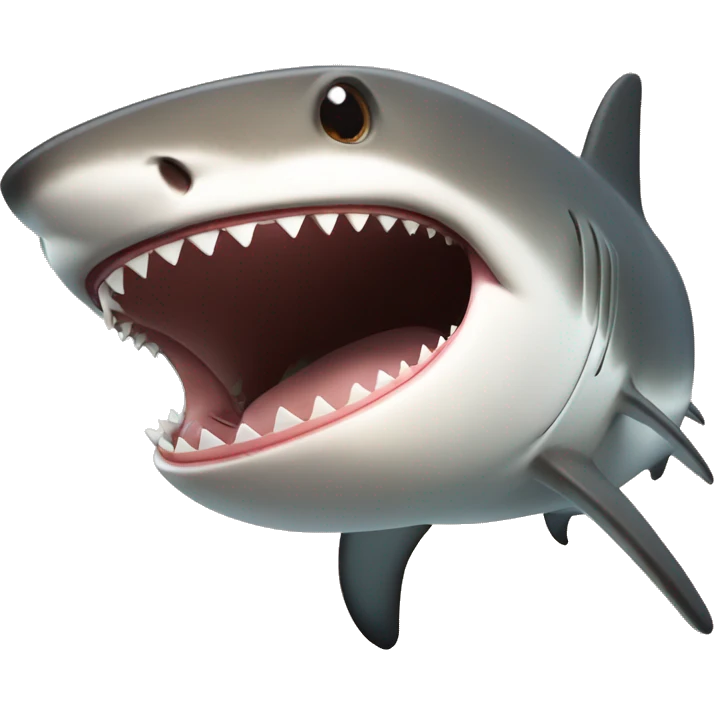 Brown shark with very large open mouth emoji