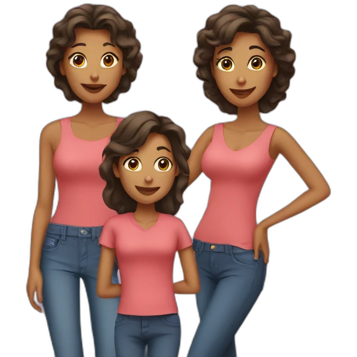 one mother and two adult daughters emoji