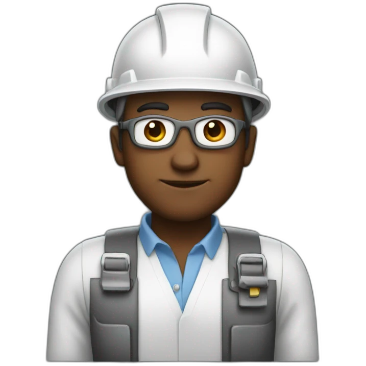 Bold engineer, no glasses emoji