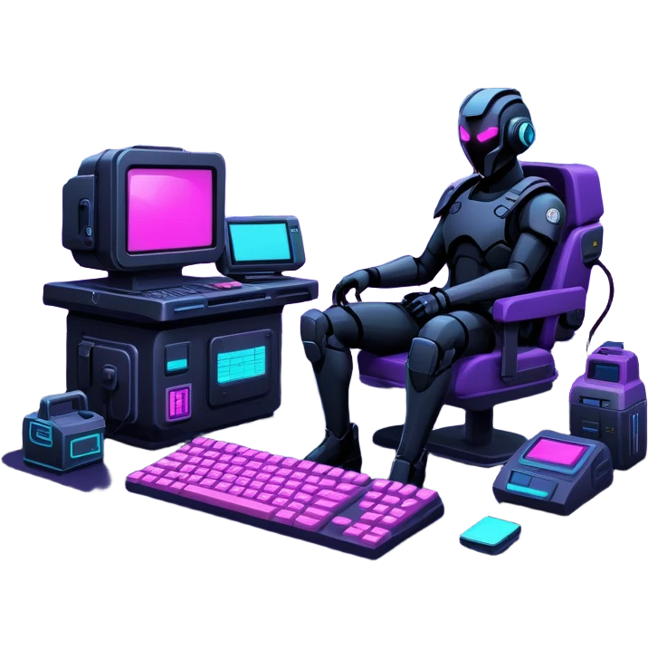 Dark night cyberpunk, cybercore, vaporwave aesthetic emoji