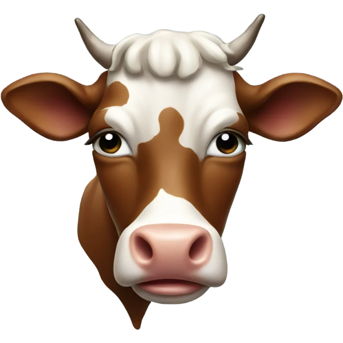 A cow with a poop on top of it head emoji