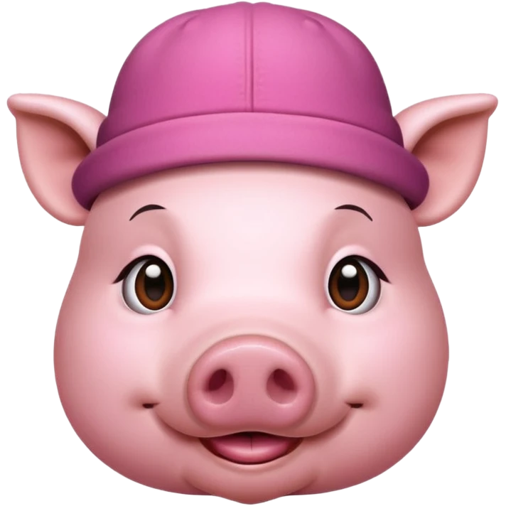 pig wear hat, front vỉew emoji