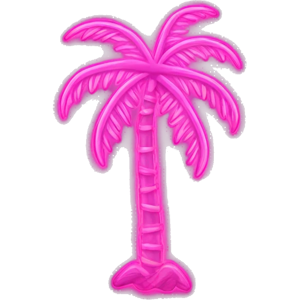 Neon pink palm tree with string lights  emoji
