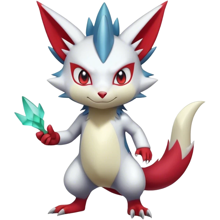 Cute Cool Edgy Shiny Ethereal Legendary Digimon-Sneasel-Zangoose-hybrid full body emoji