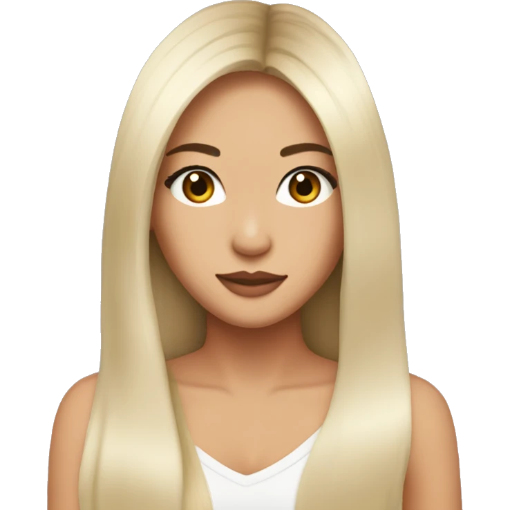 asian glamorous slightly tan long lashes hair down and long upper body emoji