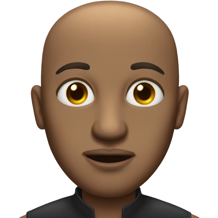 One eyed bald man with big lips emoji