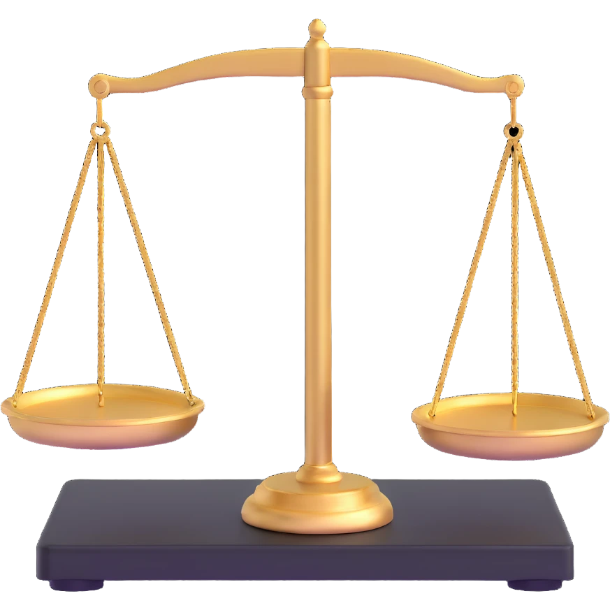 balance scale with gold in both trays emoji