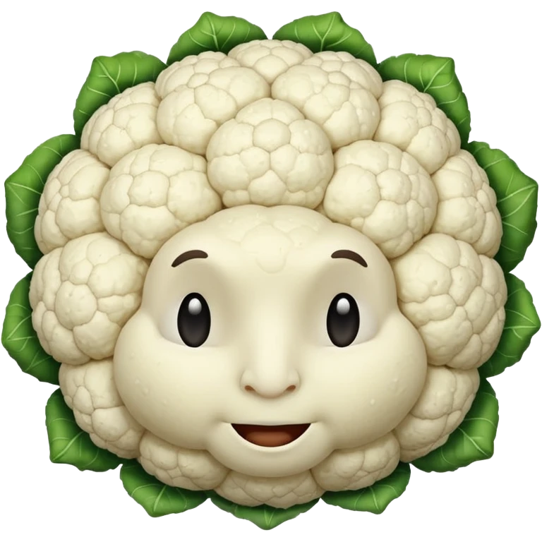 cauliflower emoji with expressive face emoji
