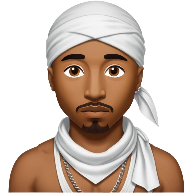 Tupac Shakur with white bandana  emoji