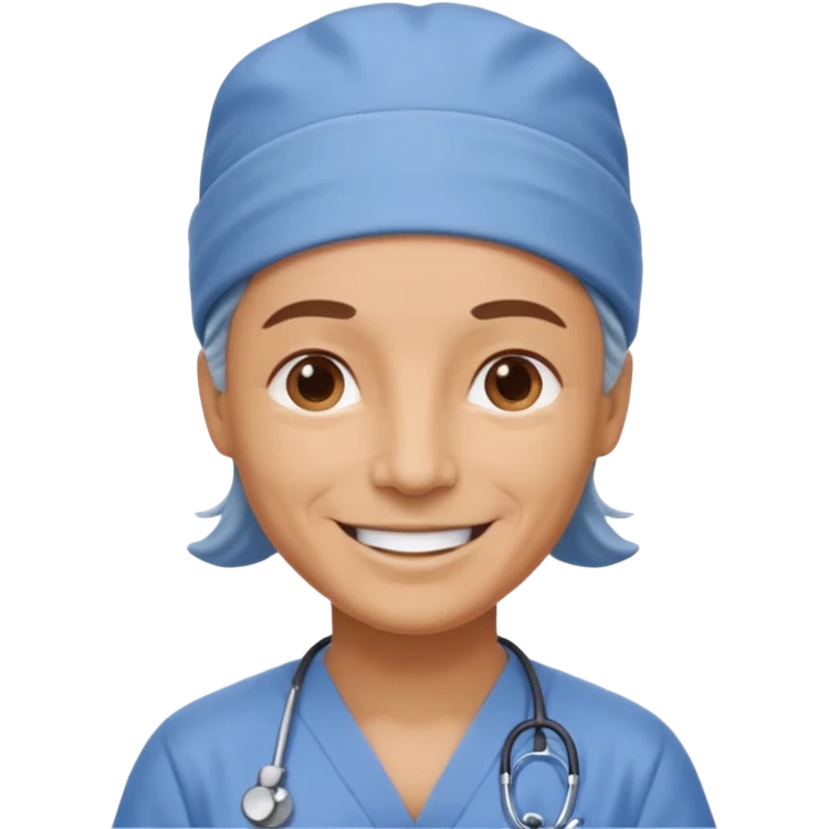 older doctor with scrub cap on emoji