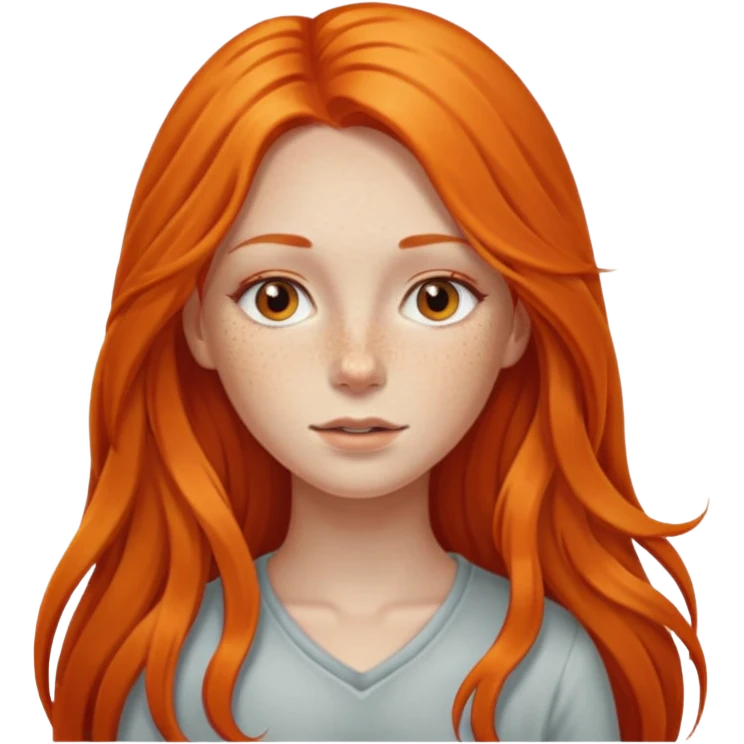 girl with very long orange hair living emoji