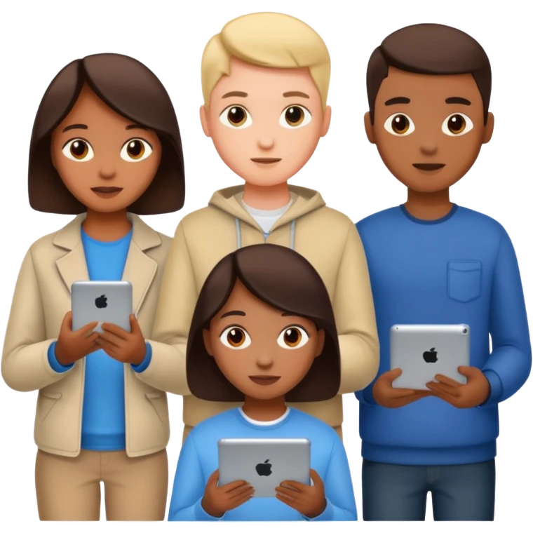 digital educational project, students learning online emoji