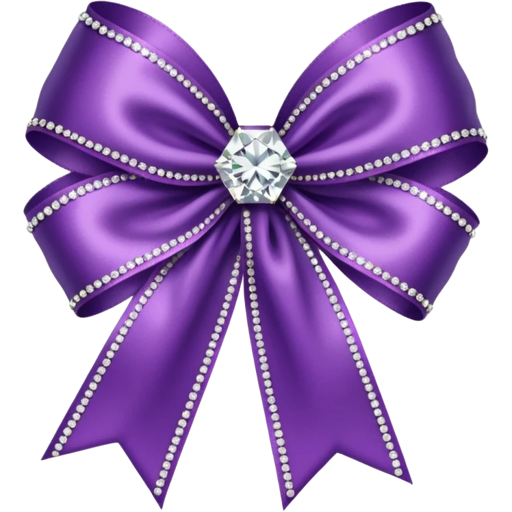purple ribbon with diamonds emoji