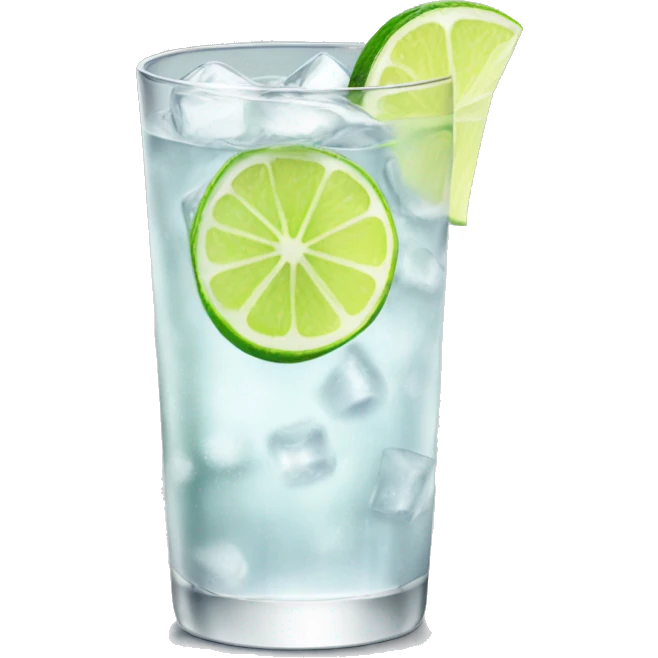 Vodka tonic with a lime emoji