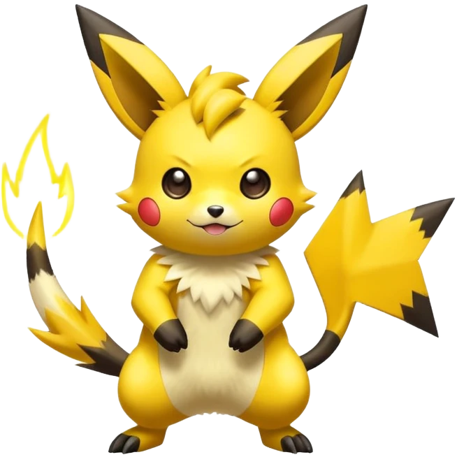 Shiny Colorful Pichu-Raichu-Zeraora-hybrid-creature emoji