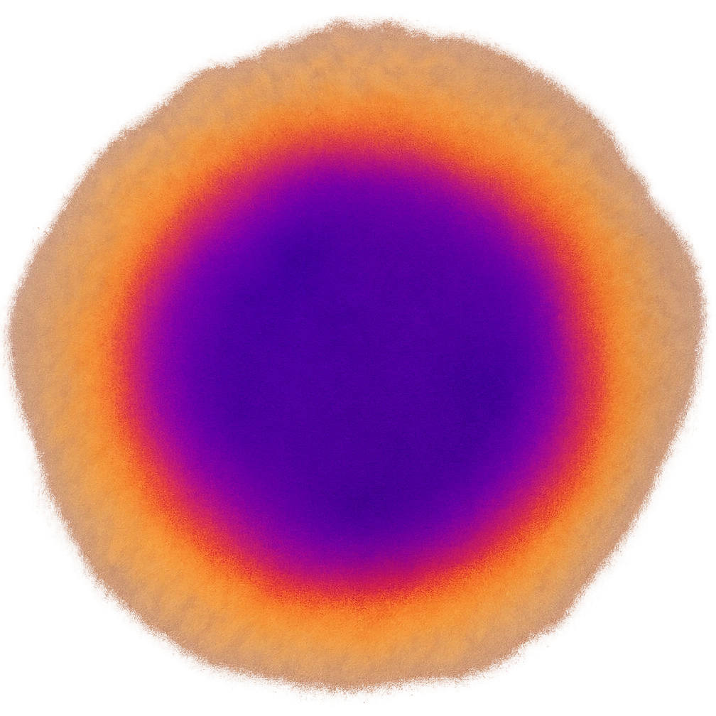 A circle in emoji style with a thermal camera effect, purple color emoji
