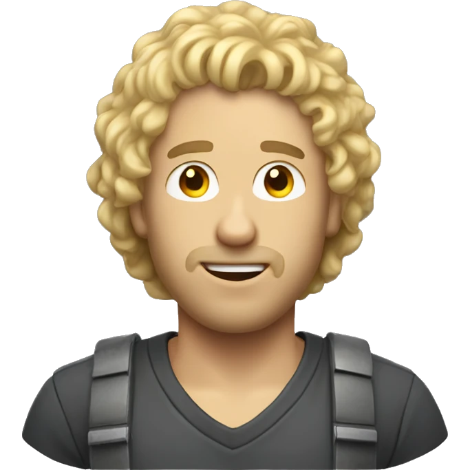 Man curly blond hair playing video games emoji