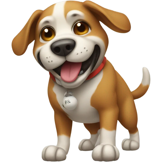 Dog playing football emoji