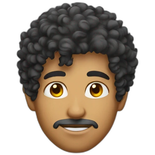  face of a afghani curly hair dude no facial hair taper fade emoji