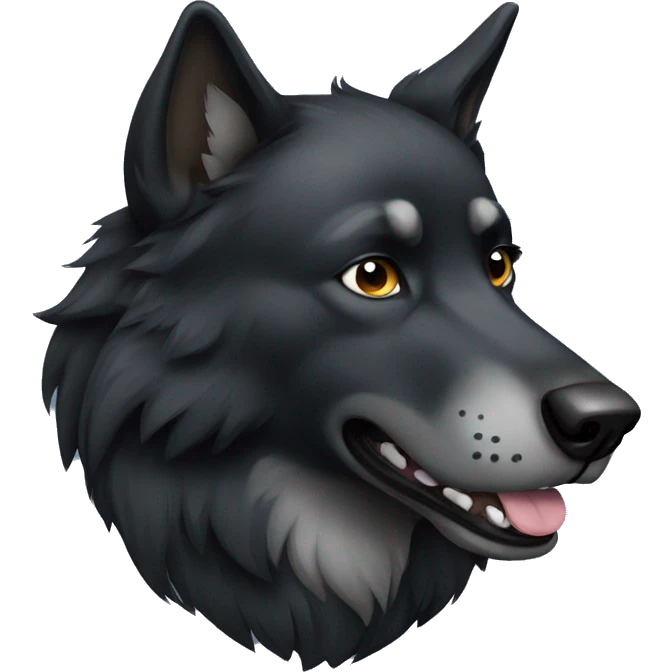Large black wolf dog emoji