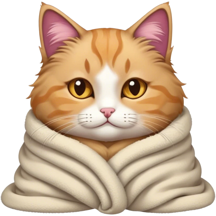 Cat with a blanket ￼ emoji