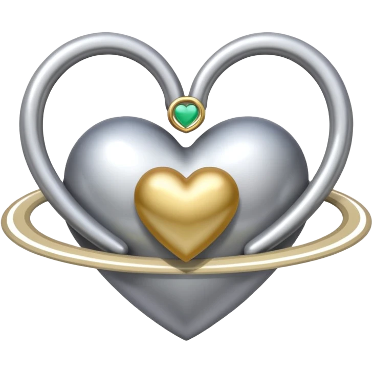 Cœur avec l’anneau de saturne emoji