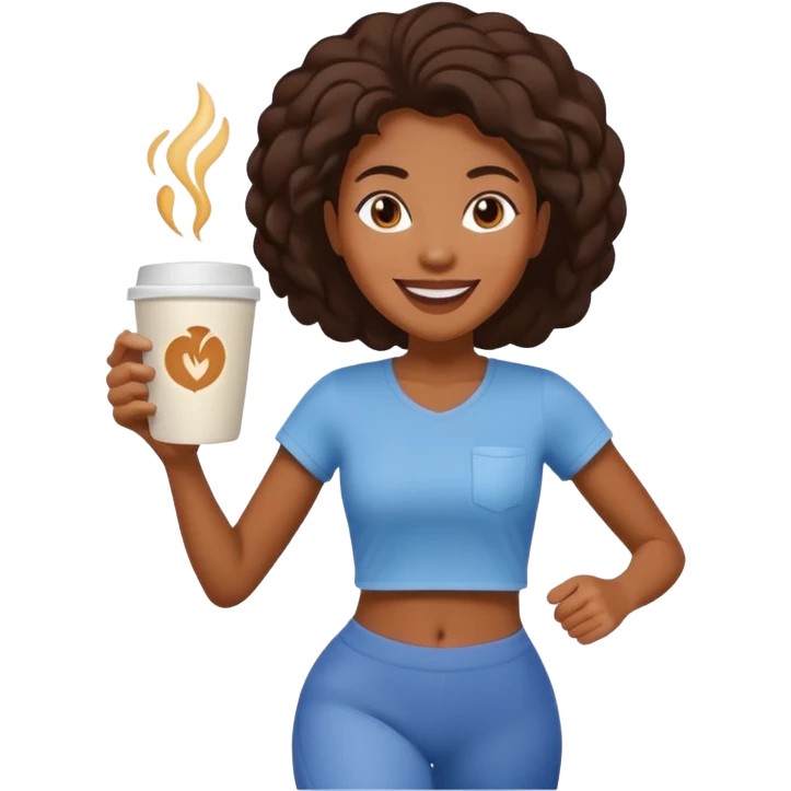 Morning Coffee Runner black woman  emoji