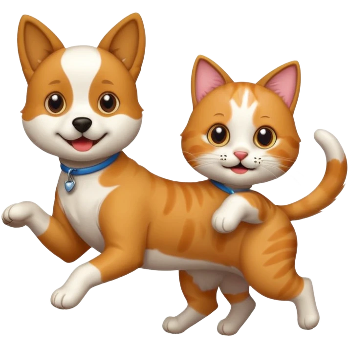 Dog and cat ran emoji