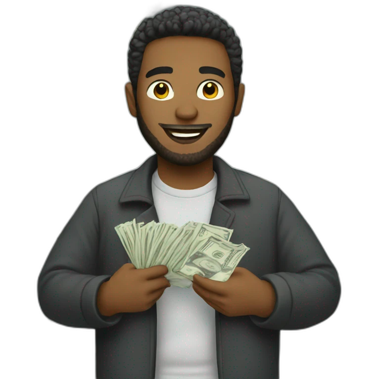 Guy making money emoji