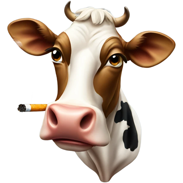 Cow smoking a cigarette  emoji